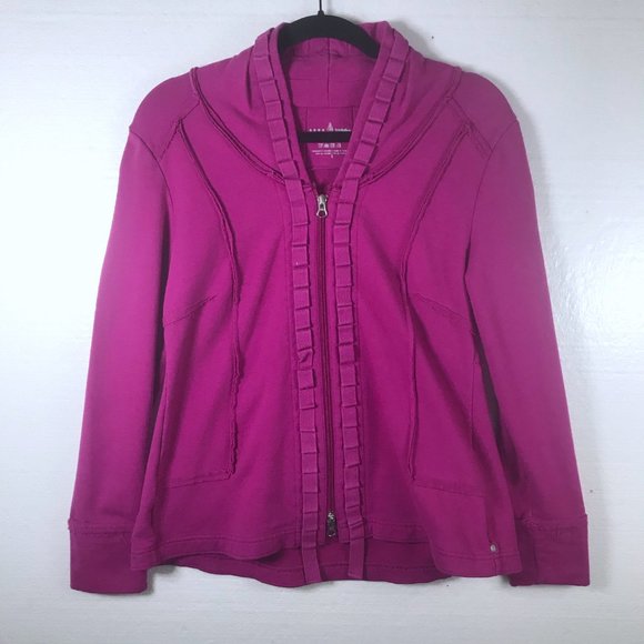 neon buddha Jackets & Blazers - Neon Buddha Sz Small Pink Ruffle Athletic Jacket